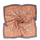 Cashew camel silk scarf / 68X68