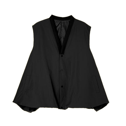 Hong Kong Style Niche Design Bud-Shaped Vest 2025 Spring and Autumn New Fashion Loose Solid Color V-Neck Sleeveless Trench Coat