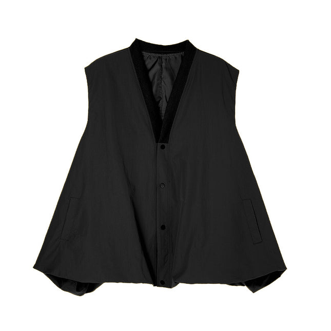 Hong Kong Style Niche Design Bud-Shaped Vest 2025 Spring and Autumn New Fashion Loose Solid Color V-Neck Sleeveless Trench Coat