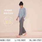 Mt2038 blue gray three-quarter sleeve trousers with chest pad / M (recommended 40-55kg )