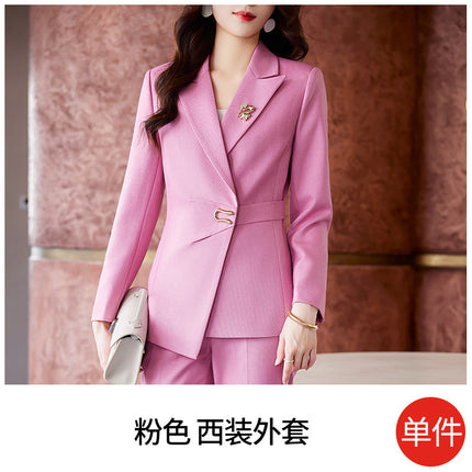 High-end Suit suit Women's Spring and Autumn Temperament Goddess Fan Waist Tight Business Suit Dress High-end Beauty Professional Work Clothes