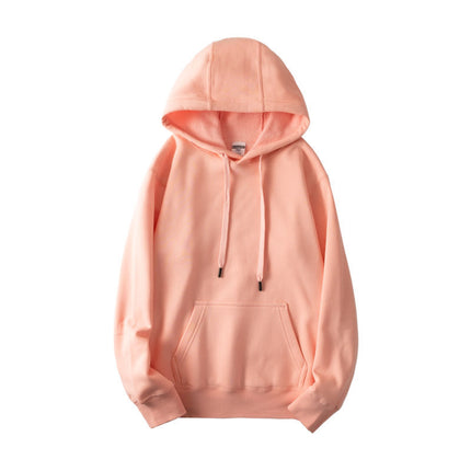 Red Tiger Year Wei Yi 500g plus velvet night gray hooded Wei Yi simple solid color sports hoodie men's and women's coat