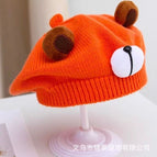 Cute bear beret-orange / 3-48 months