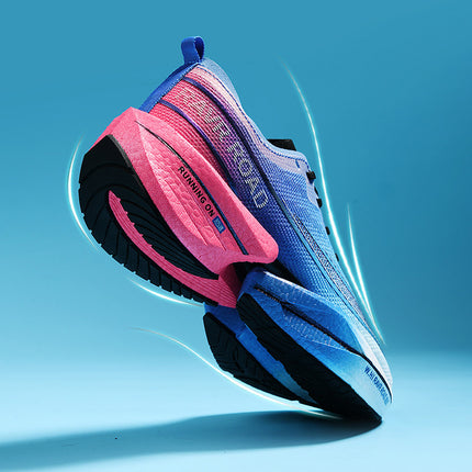 Cross-border plus size Couple Running Sports Leisure Real Explosive Carbon Plate Friction Sound Breathable Running Shoes Soft Sole Men's Shoes