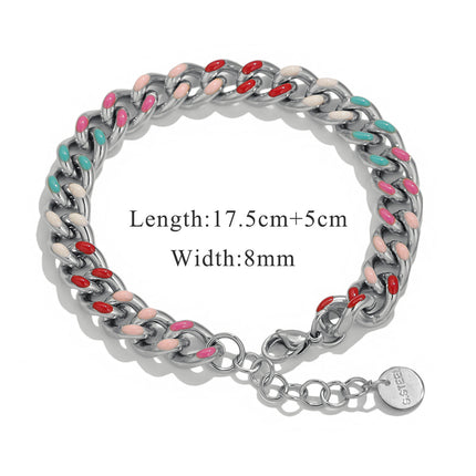 European and American Cross-Border Jewelry Colorful Bracelets for Men and Women, Light Luxury High-End Stainless Steel Non-Fading Jewelry Wholesale