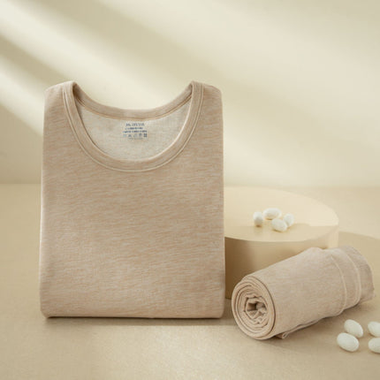 Cotton Wool Silk Derong Ab Side Men's and Women's Couple Thermal Underwear Set Heating Autumn Clothes and Pants Set Plus
