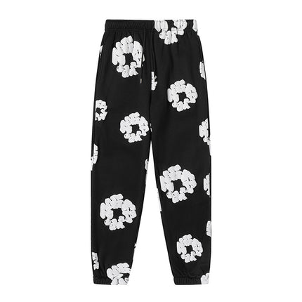 Cross-border Flower Printed Trendy Brand Same Style Hooded Sweater European and American Loose Hoodie Men's and Women's Sweater suit Men's Trendy Brand