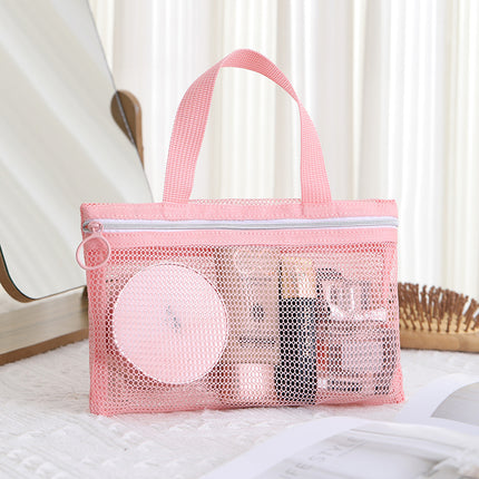 Summer mesh beach bag multifunctional makeup wash bag portable multi-pocket swimming bath bag factory direct sale