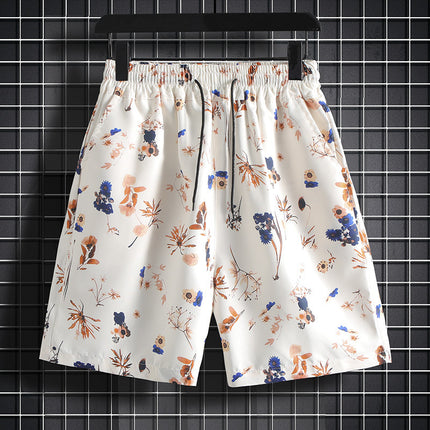 Hawaii Seaside Casual Shorts Men's Summer Ins Flower Pants Couple's Beach Pants Fashionable Loose Sports Pants
