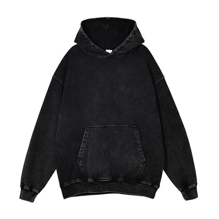 Men's Heavyweight 420g Retro Batik Distressed Hooded Sweatshirt Loose Washed Men's Trendy Brand New Sweatshirt Wholesale