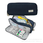 Double-open pencil case [navy blue]