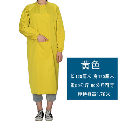 Long sleeve apron overalls oil-proof waterproof adult men's and women's overalls kitchen work work anti-dress apron wholesale