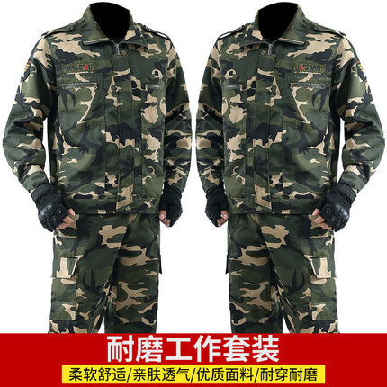 Spring and Autumn Camouflage Clothing Men's Suit Site Wear-resistant Dirty-resistant Labor Protection Work Clothes Auto Repair Machine Repair Welding Suit