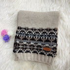 Fair isle knitted scarf-beige