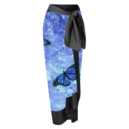 Cross-Border Bikini Beach Skirt Two-Piece Swimsuit Printed Belly-Covering Slimming Lace-Up European and American Amazon Foreign Trade Swimwear