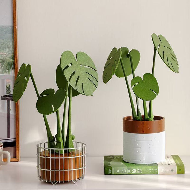 Monstera coaster plant Bamboo Coaster Plant with Magnet 3D Printing Cross-border Explosions