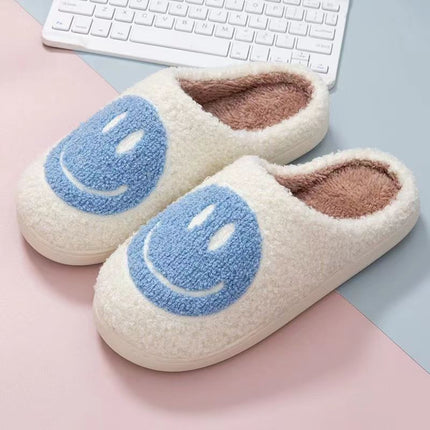 New Cross-Border Winter Smiling Face Cotton Slippers for Children Wholesale Home Couple Indoor Warm Slippers Winter Women