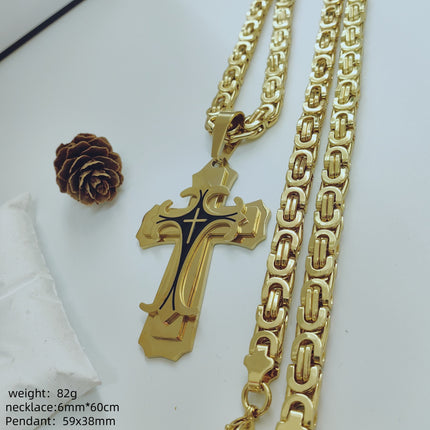 Factory direct Amazon AliExpress European and American fashion personality stainless steel men's pendant necklace wholesale