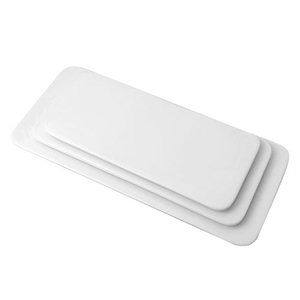 Ceramic Cake Plate Pure White Square Plate Dessert Display Dish Baking Tableware Buffet Round Swing Plate Long Square Plate
