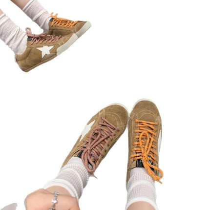 Fashionable and Versatile Genuine Leather German Training Shoes 2025 Summer and Autumn New Korean Style Star Distressed Casual Sports Dirty Shoes for Women