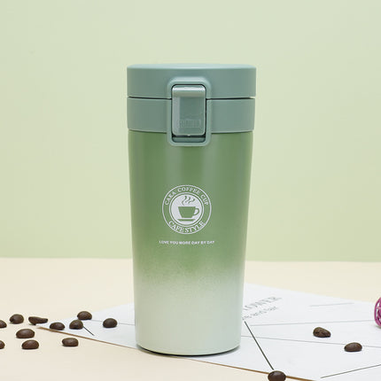 Fashionable simple double-layer vacuum stainless steel coffee cup handy cup American coffee pot portable gift pop lid cup