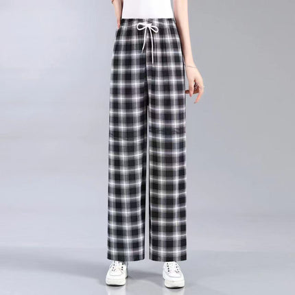 Cross-Border Popular Summer Women's Ice Silk Pants for Middle-Aged and Elderly, Loose Casual Home Pants, Elastic Plus-Size Pants for Square Dancing