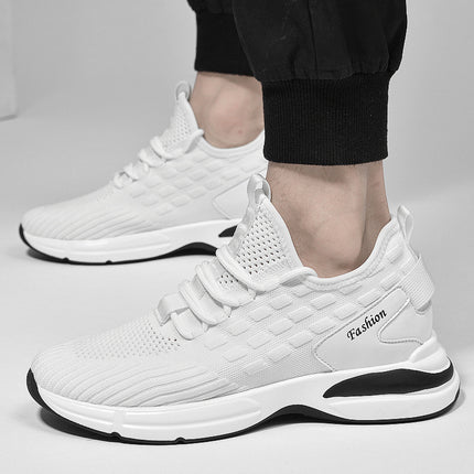 Cross-border Fly-woven Sneakers Men's New Casual Running Shoes Fashionable Breathable Mesh Men's Shoes Low-top Single-layer Shoes for Men