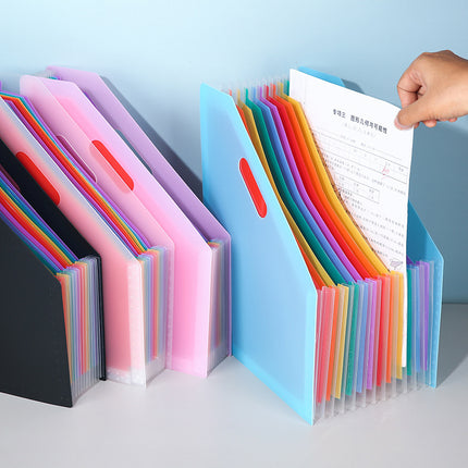 a4 Desktop Oblique Vertical Organ Bag Office Storage Rainbow Organ Folder Student Roll Storage Bag