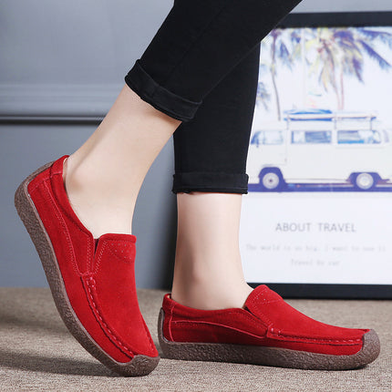 Cross-border women's shoes genuine leather flat heel slip-on casual shoes for teenagers and students nurse shoes pregnant women's mom shoes can be sent on behalf