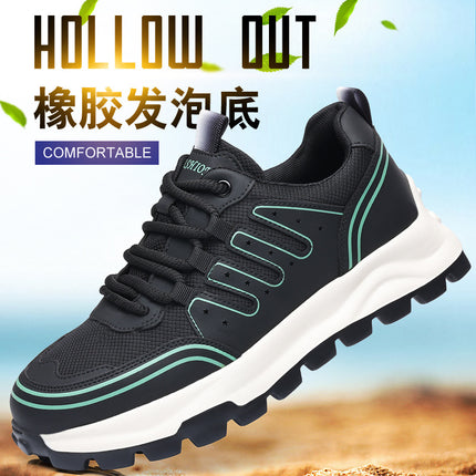 Spring sneaker Men's Mesh Breathable All-match Casual Shoes Height-increasing Fashionable Daddy Shoes Soft-soled Lightweight Running Shoes