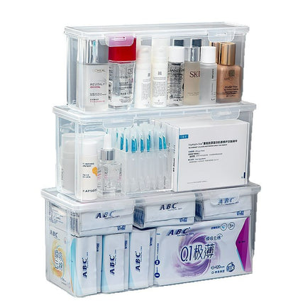 Desktop Storage Box Narrow and Long Transparent Deep Sundries Flatting Box Rectangular Gap Storage Box Storage Box