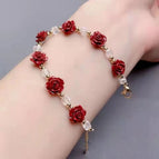 Inlaid rose bracelet