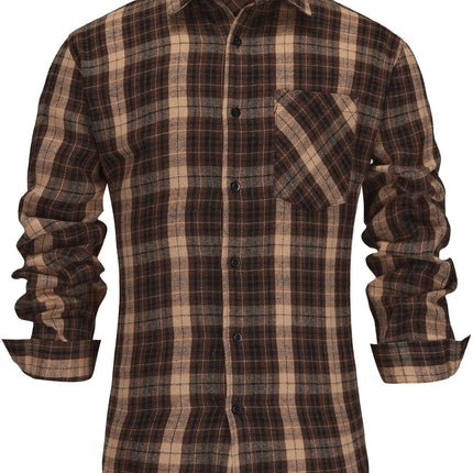 New European and American Flannel Plaid Long Sleeve Shirt Spring Autumn Winter Foreign Trade Size Clothes Foreign Clothing Amazon Fast
