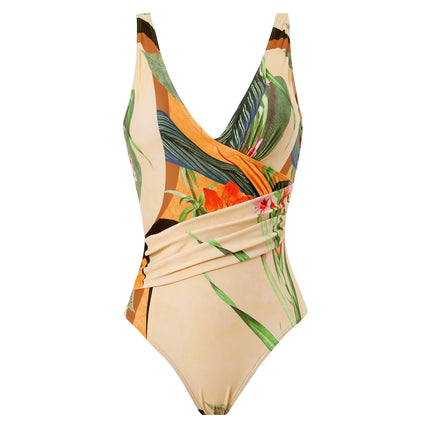 European and American One-Piece Swimsuit Bikini Suit Bikini Conservative Belly-Covering Beach Skirt Chiffon Wrap Skirt Hot Spring Swimsuit