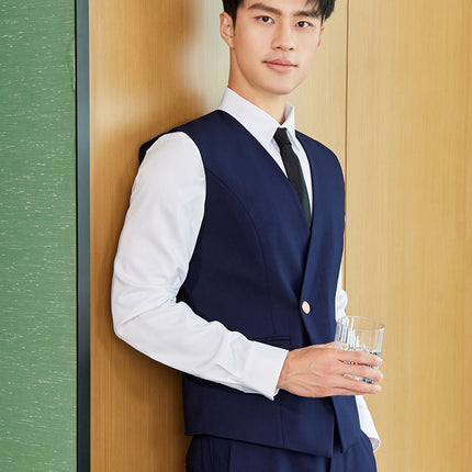 Spring high-speed rail clothing hotel front desk business wear men's vest suit temperament beauty salon autumn technician overalls