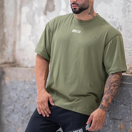 New Arrival Muscle Fitness Brothers Sports Short-sleeved Men's Summer Round Neck Loose Large Size Casual Running Training T-shirt