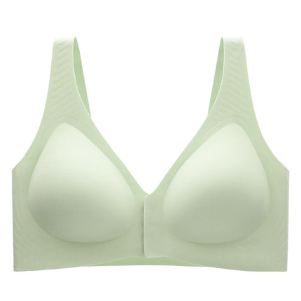plus size Front Buckle Underwear Women's Big Chest Push-up Bra Summer Thin Non-rims Sports Traceless Beauty Vest-style Bra