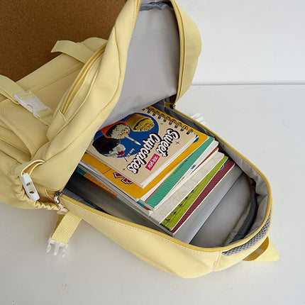 Customized Student Schoolbag Cream Style Cute Backpack Logo Print Computer Bag Junior High School Students Japanese Style Simple Backpack