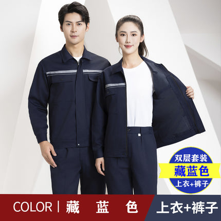 Spring and Autumn Anti-Static Work Clothes Single and Double Layer Gas Station Liquefied Station Gas Station Chemical Men's and Women's Long-Sleeved Work Clothes