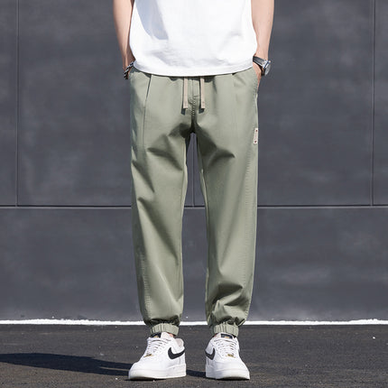 Summer Cargo Pants for Men, Trendy Brand, Loose Casual Jogger Nine-Point Pants, Harem Light Green Pants for Men