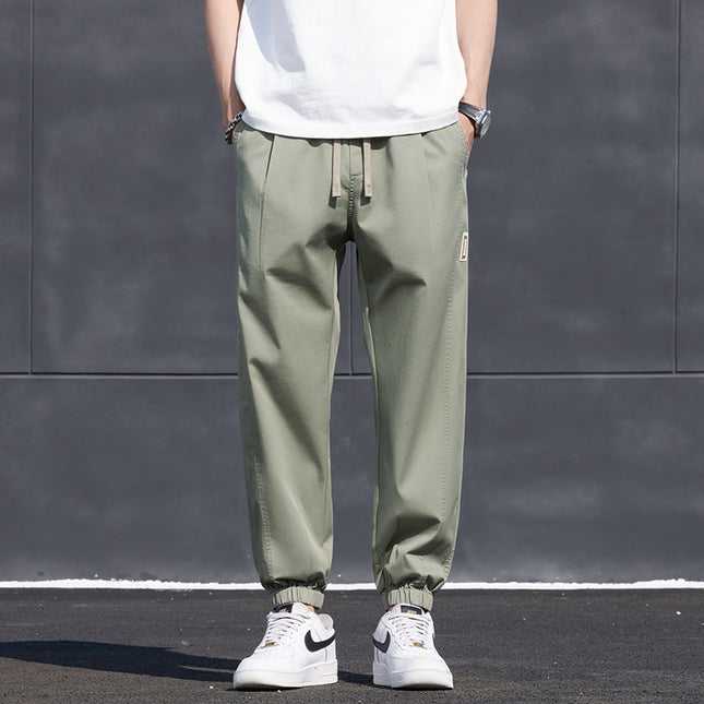 Summer Cargo Pants for Men, Trendy Brand, Loose Casual Jogger Nine-Point Pants, Harem Light Green Pants for Men