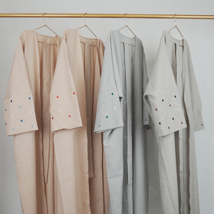 Cross-Border Embroidered Ethnic Cardigan Open-Style Long-Sleeve Heart Embroidery Linen Ethnic Clothing