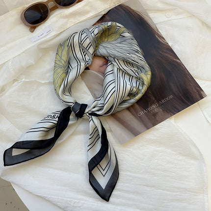 2023 new spring scarves 70x 70 square scarf silk scarf female pale green healing scarf