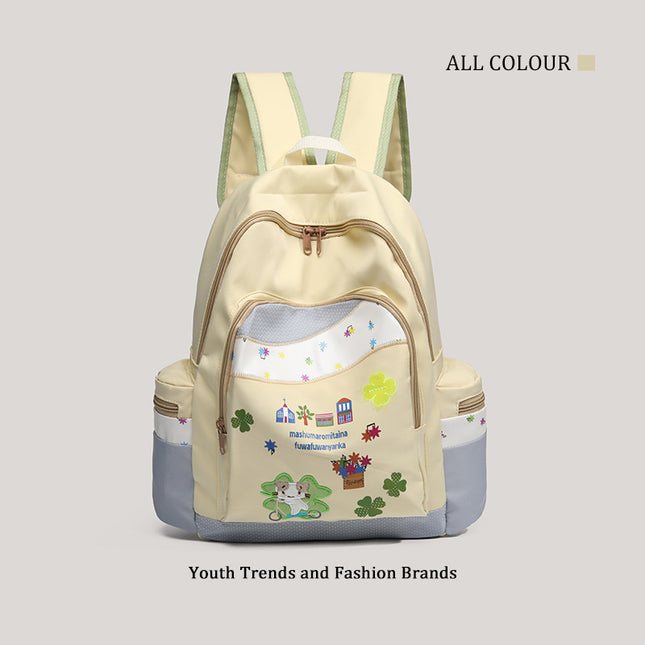 Simuda Official Authentic Cute Cotton Cat Contrasting Color Large-Capacity Backpack Versatile Backpack for Class