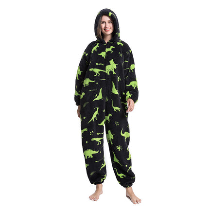 Mixed Wholesale Autumn and Winter Cotton Velvet Animal Cartoon Siamese Pajamas Thickened Men and Women Couple Home Clothes Tianma Adult