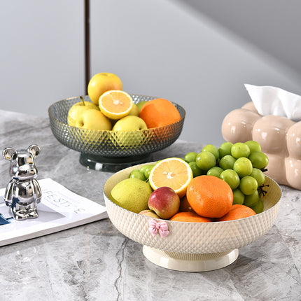 Fruit Plate High-foot Draining Light Luxury High-end Living Room Coffee Table Household Snack Candy Plate Dried Fruit High-value Pendant Plate