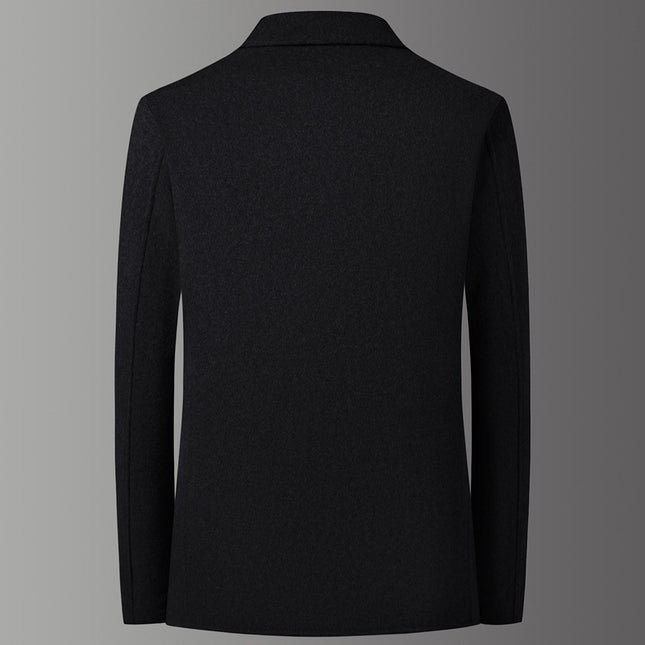 Winter High-end Short Woolen Jacket Men's Removable Warm Down Liner Casual Trendy Thick Cotton Jacket