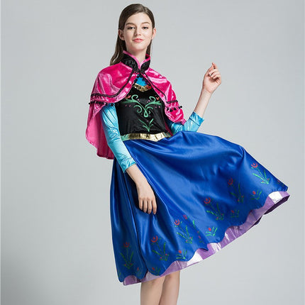 Spot Frozen Anna Princess Dress Set Halloween Women Adult cosplay Anime Costume Set