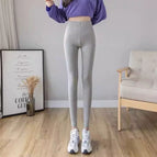 Light gray [high-waisted slimming nine-point leggings] / M [recommendation 40-50kg ]