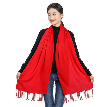 Custom annual celebration red scarf shawl autumn and winter cashmere Chinese red scarf gift scarf custom logo